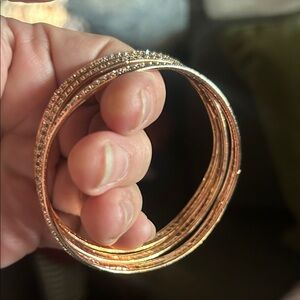 Elegant Gold plated Bangle Set (3)measures 2.5 inches around the wrist